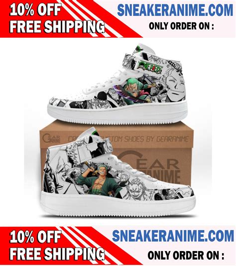 Roronoa Zoro Sneakers Air Mid One Piece Custom Anime Shoes Mix Etsy