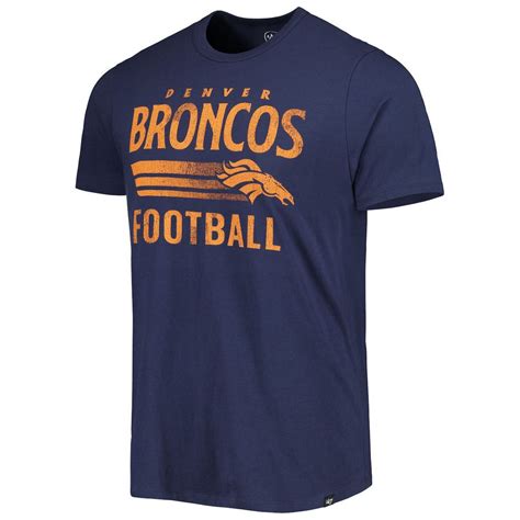 47 Men S Navy Denver Broncos Wordmark Rider Franklin T Shirt Fan