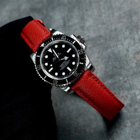 Rolex Submariner Straps Chevre Red Liger Straps