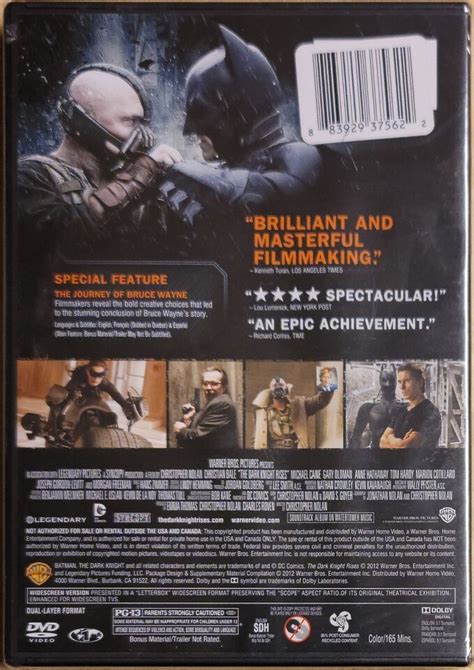 The Dark Knight Rises DVD Jul 2012 Warner Bros Brand New Movie Film