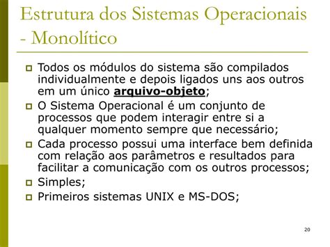 PPT SSC 640 SISTEMAS OPERACIONAIS I Aula 2 Introdução Profa