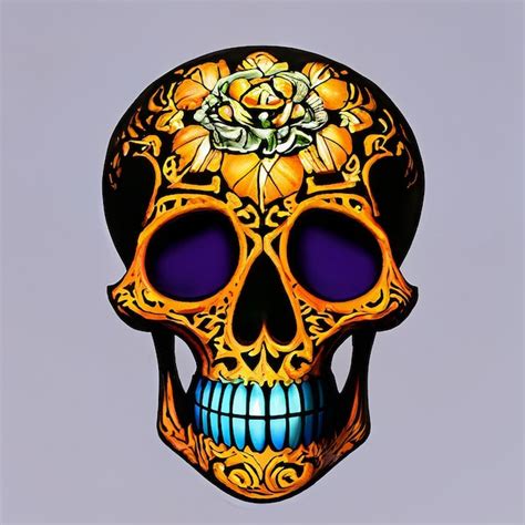 Premium AI Image | Halloween skeleton head clipart