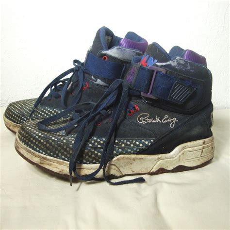 PATRICK EWING Blue Suede Sneakers Vintage Shoes High … - Gem