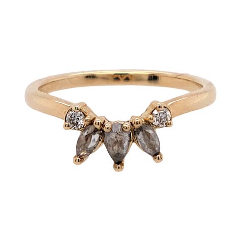 Salt and Pepper Diamond Contour Band – Made You Look Jewellery