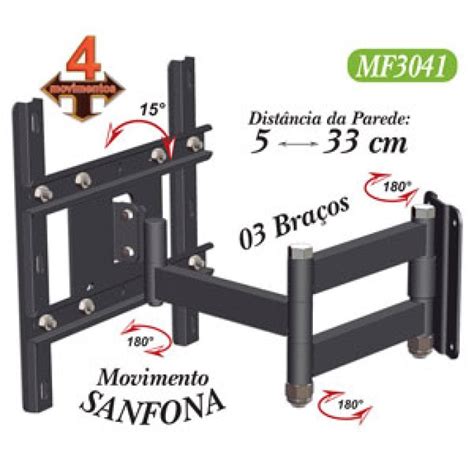 Suporte Para Tv A Articulado Movimentos Oled K D Led Lcd Ou