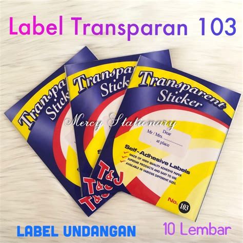 Jual Label 103 Transparan Tom And Jerry Label Undangan 103 Label T J