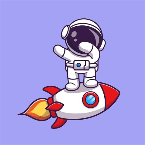 Mignon Astronaute Tamponner Sur Fus E Dessin Anim Vecteur Ic Ne