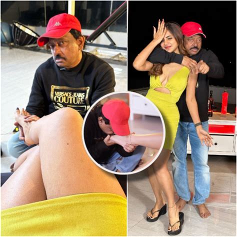 Ram Gopal Varma Kisses Ashu Reddys Foot आशु रेड्डी के कदमों को चूमते