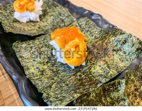 Uni Sushi Sea Urchin Sushi Japanese Stock Photo 2119147286 Shutterstock