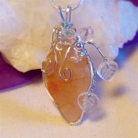 Wire Wrapped Yellow And Orange Dragons Vein By Begoniarosedesigns On