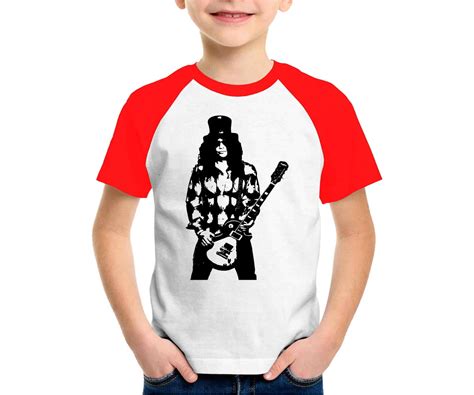 Camiseta Infantil Guns N Roses Rock Ragan Vermelha Elo