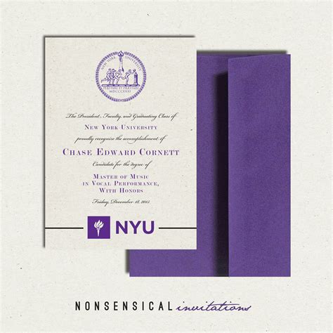 College Grad Announcement. Graduation Invitation. Purple, cream ...