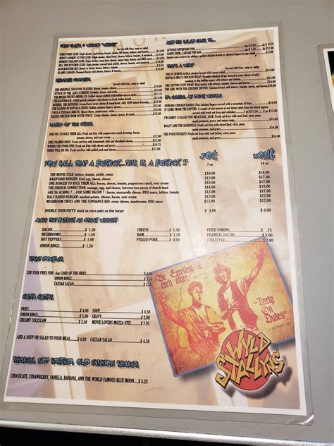 Menu at Lester D's Reel Diner restaurant, St. Catharines