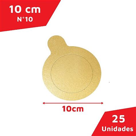 Base Laminada Para Doces Redonda Premium Nº10 Ouro Pct C 25 As