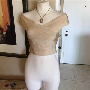WOW Couture Tops Nude Bandage Crop Top Poshmark