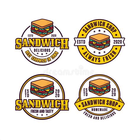 Sandwich Shop Badge Vector Design Logo Collection Stock Vector ...