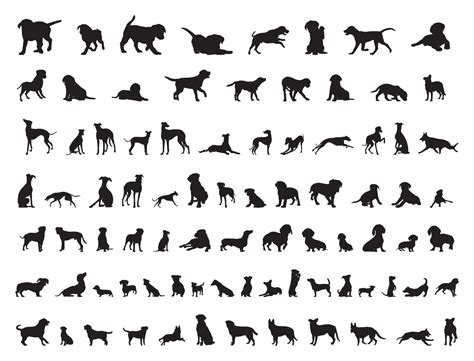 Dogs silhouettes,Dog collection, Dog silhouette Black Bundle 11886458 ...