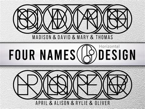 Four Names One Logo Design Tattoo Logo Design Name Logo SVG - Etsy