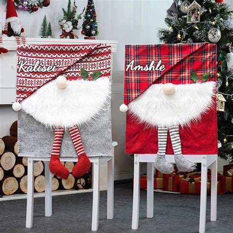 Amazon Kikishopq Personalized Christmas Chair Back Covers