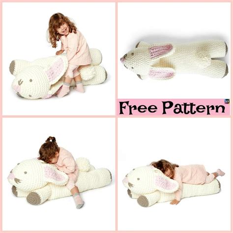 Cute Crochet Bunny Floor Pillow Free Pattern Freecrochetpattern