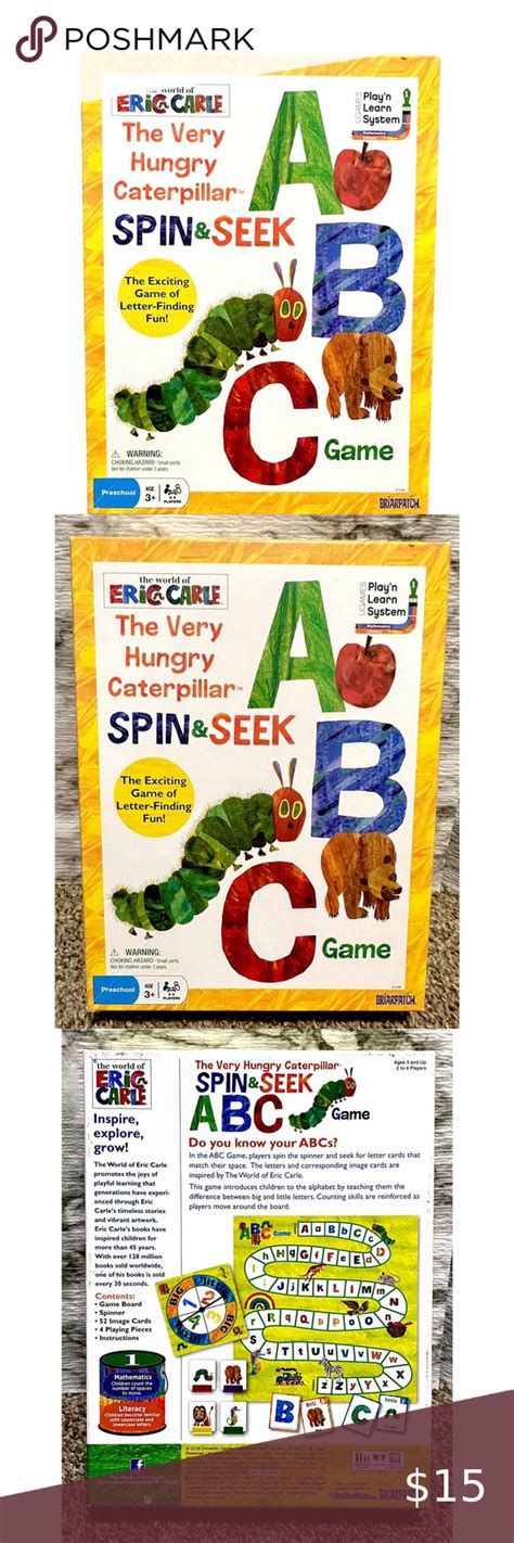 Eric Carle The Very Hungry Caterpillar Spin And Seek Abc Board Game