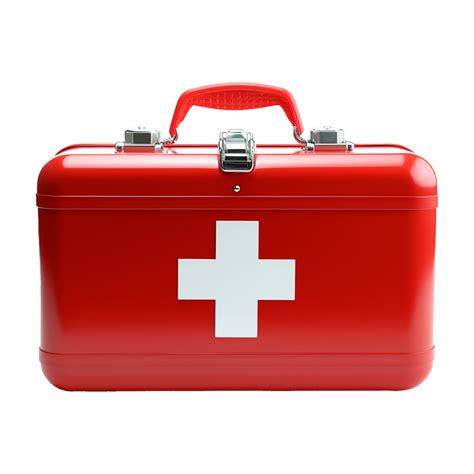 Ai Generated Red First Aid Kit Isolated On Transparent Background