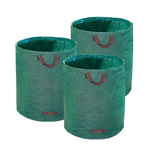 Hugeleaf 3 Packs 72 Gallon Reusable Yard Waste Bags Collapsible Leaf