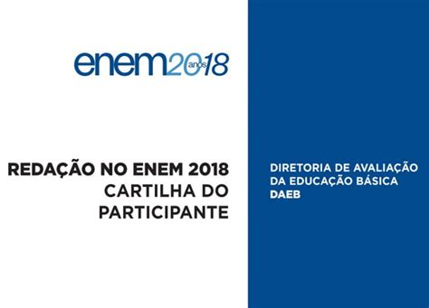 Inep Divulga Cartilha De Reda O Do Enem