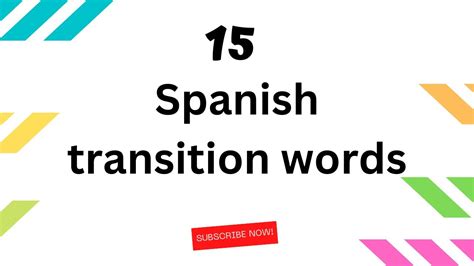 Spanish Lessons Basic Transition Words In Spanish YouTube