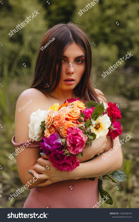Brunette Girl Long Hair Nude Bodysuit Stock Photo Shutterstock