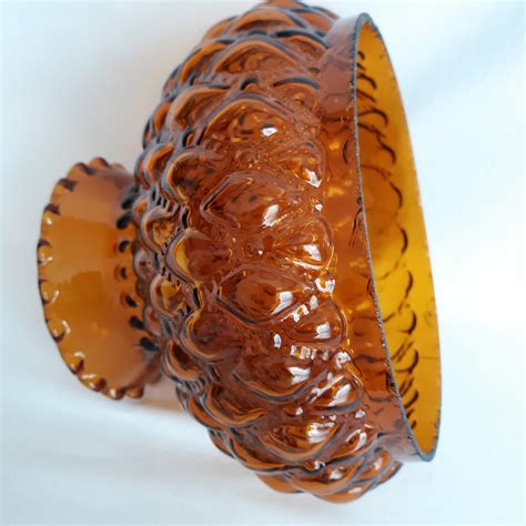 Vintage Fenton Amber Glass Replacement Lamp Shade Quilted Etsy