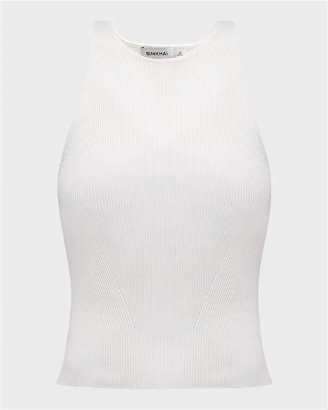 Simkhai Reza Ribbed Racerback Tank Top Neiman Marcus