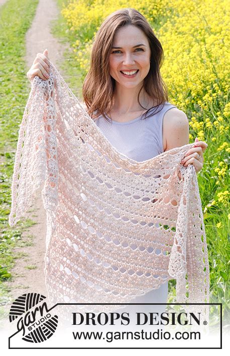 Ros Shawl Drops Gratis Haakpatronen Van Drops Design