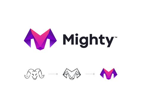 Mighty logo design by Benjamin Oberemok for unfold on Dribbble