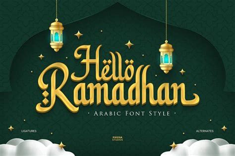 Hello Ramadhan - Arabic Display Font, a Font by Pixesia Studio