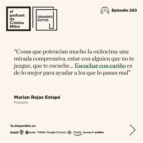 Episodio 263 Cortisol Y Oxitocina Cómo Pasar Del Estrés A La Empatía Con Marian Rojas Estapé