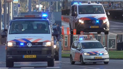 61 Rijopleidingsvoertuigen KMar En Politie Met Spoed Over De Pleinweg