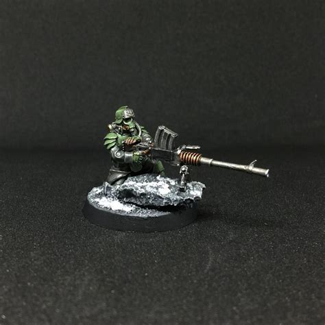 Death Korps Of Krieg Grenadier Armed With A Heavy Stubber Rwarhammer40k