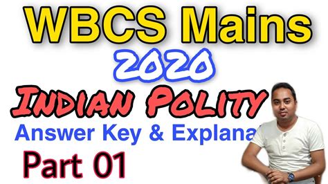 Wbcs Mains Indian Polity Answer Key Part Youtube