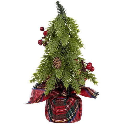 Mini Downswept Pine Artificial Christmas Trees with Pine Cones - 9 ...