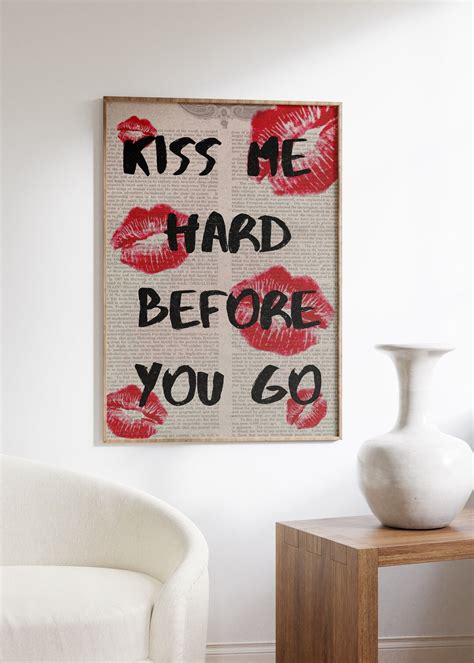 Kiss Poster 70s Poster Red Wall Art Trendy Wall Art Hippie Print