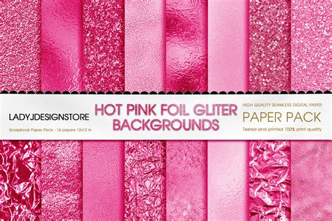 Hot Pink Foil Glitter Seamless Paper Graphic by ladyjdesignstore ...