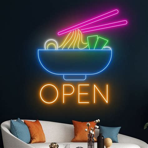 Handmadetneonsign Ramen Neon Sign Ramen Noodle Bowl Led Light