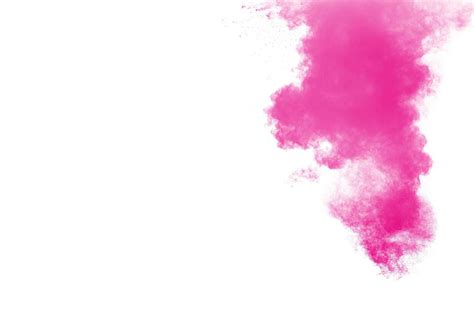 Pink Powder Explosion On White Background Pink Dust Splash Cloud On