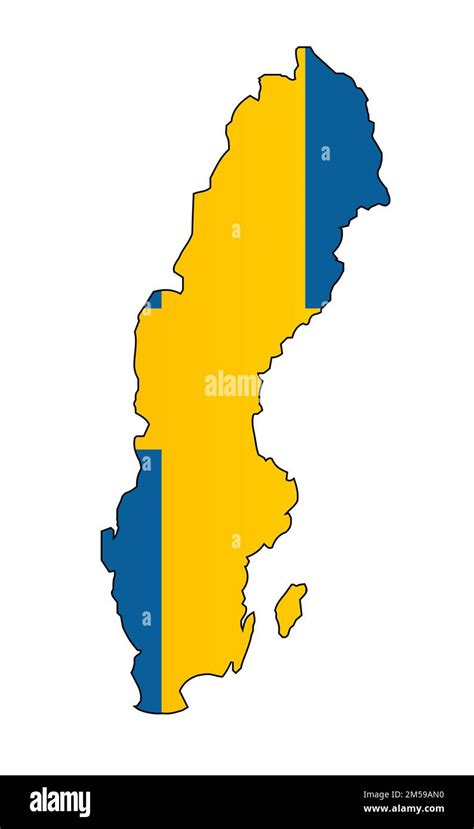 Outline silhouette flag map of Sweden over a white background Stock Photo - Alamy