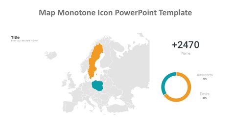 Map Monotone Icon Powerpoint Template Slidevilla