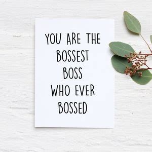 Boss Card, Funny Boss Appreciation Day Card, Sarcastic Cards, Card From ...