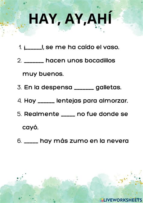 Hay Ay Y Ahí Lopez Espinosa Live Worksheets