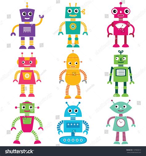 Vektor Stok Set vektor robot (Tanpa Royalti) 137965013 | Shutterstock