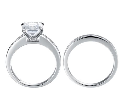 Diamonique Cttw Asscher Cut Bridal Ring Se T Sterling Qvc